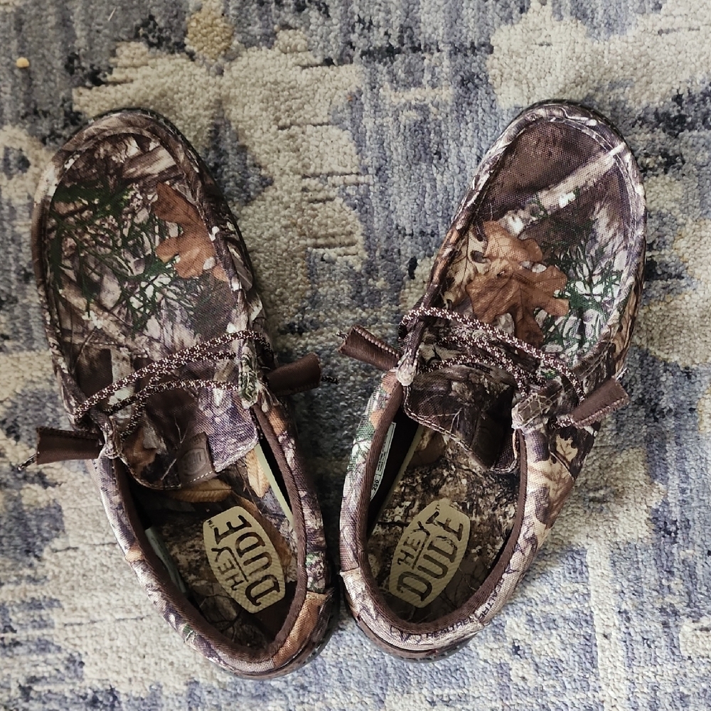 Hey Dude Kids Brown Camo Moccasins